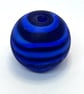 Handmade blue stripey lamp work glass beads - Image 4
