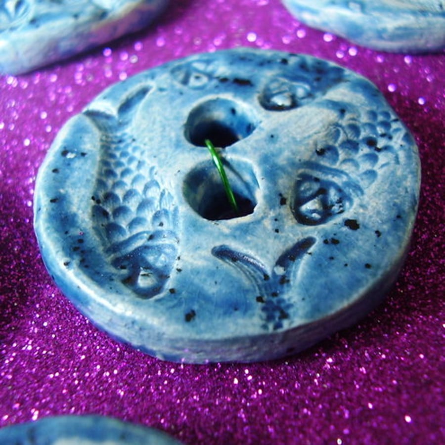 SEVEN CHUNKY CERAMIC BUTTONS