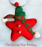 Christmas star hanging decorations baubles in woolly hats, scarves, jingle bells - Image 5