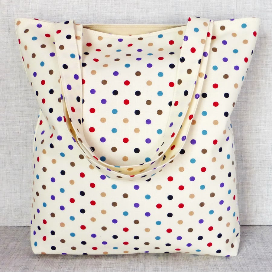 REDUCED: Spotty Tote Bag, shopping bag