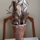 Handcrafted Calla Lily Bouquet ,Hand-Painted Glass Vase with Acrylic Artwork 