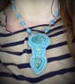 Aquamarine & Sterling Silver Beaded Pendant Necklace - Image 8