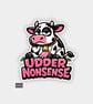 Funny Cheeky Novelty Sticker For Adults - Grumpy Rude Cow