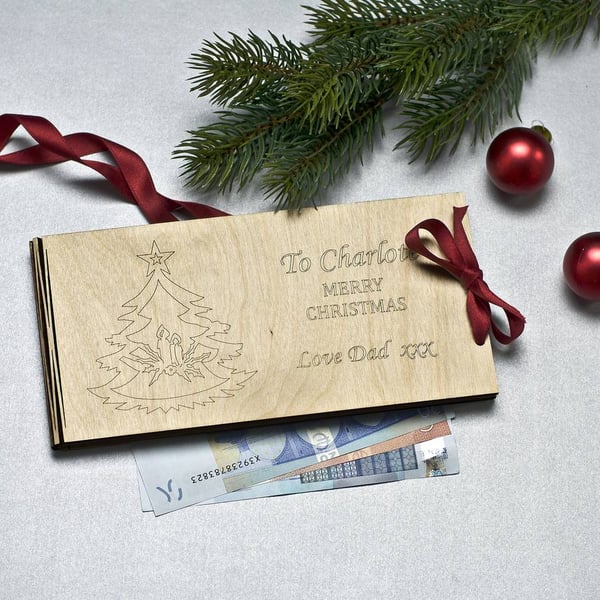 Personalised Christmas Money Gift Envelope 