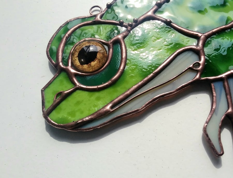 Stained Glass 'Ribbert the Frog' - handmade in Hampshire