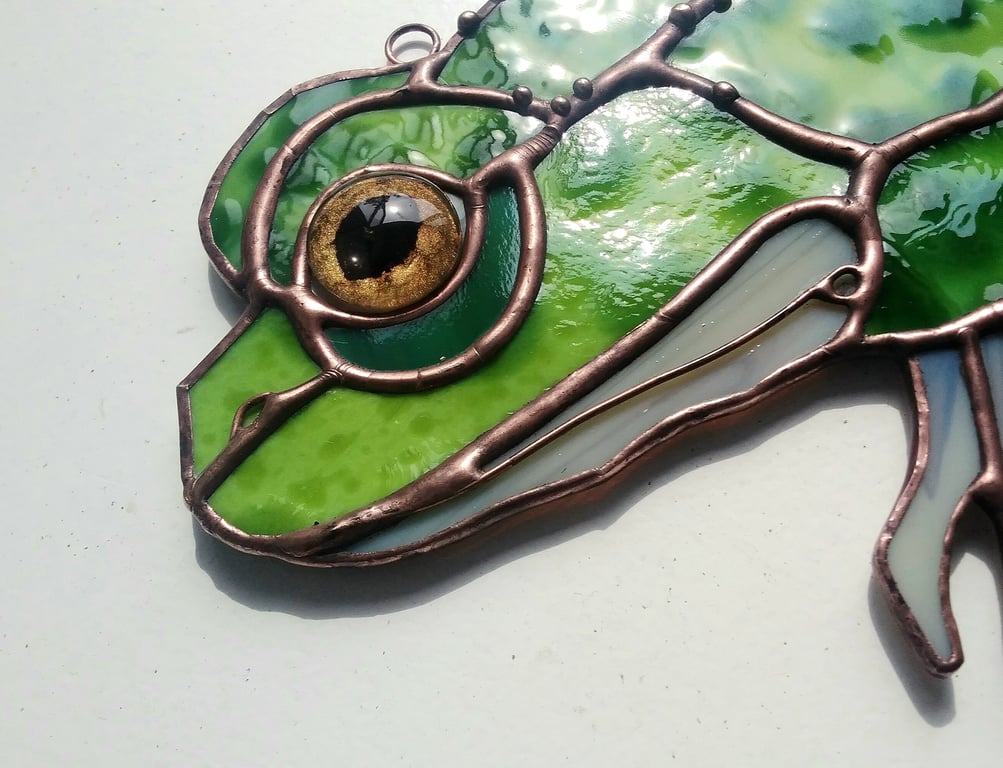 Stained Glass 'Ribbert the Frog' - handmade in Hampshire