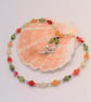 Alashan Stone, Micro Crystals and Seed Bead Necklace & Earrings, Gift for Her - Image 9