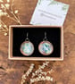 Handmade Ceramic Drop Earrings: Speckled Blue And Copper Glazed Clay Jewellery,  - Image 9