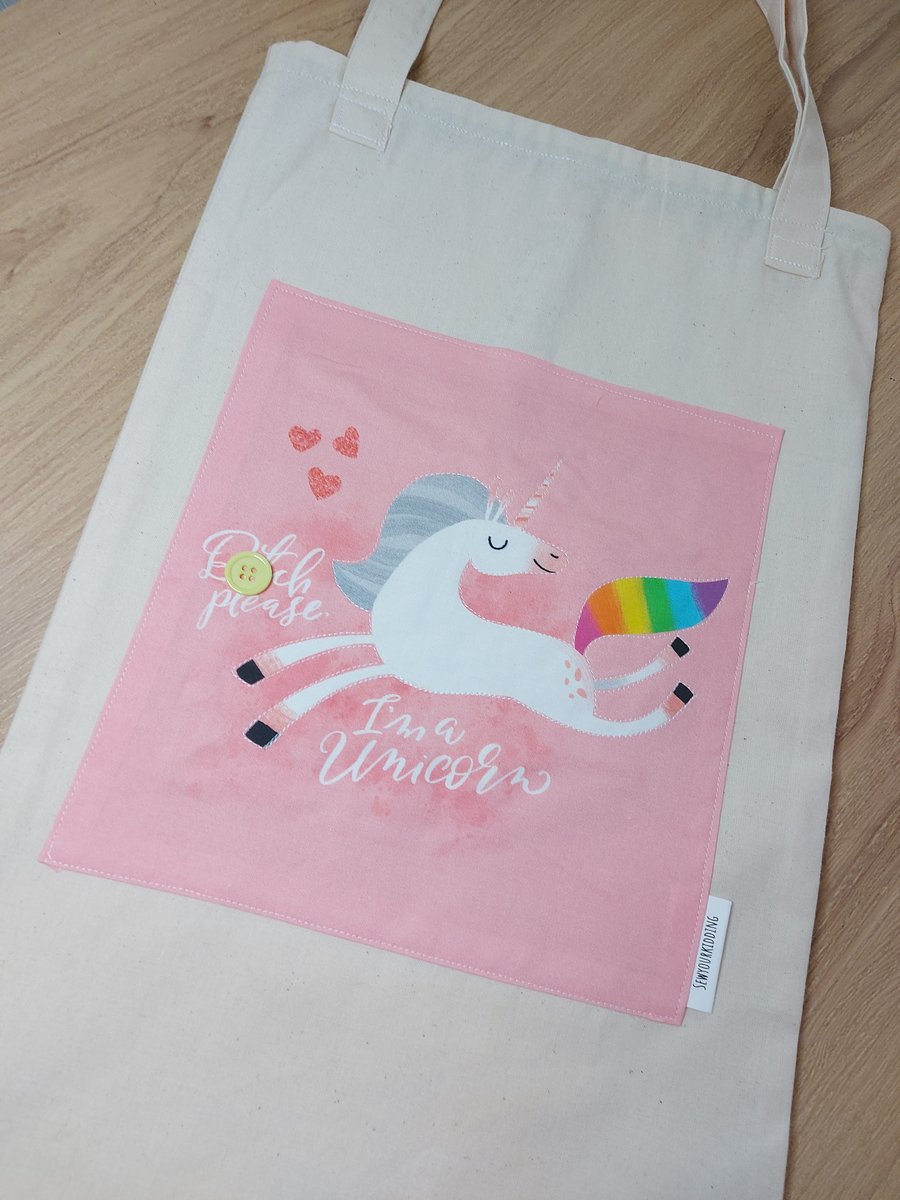 B-tch please im a unicorn tote bag 