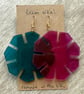 Vintage Blue & Pink-Purple Octon Earrings