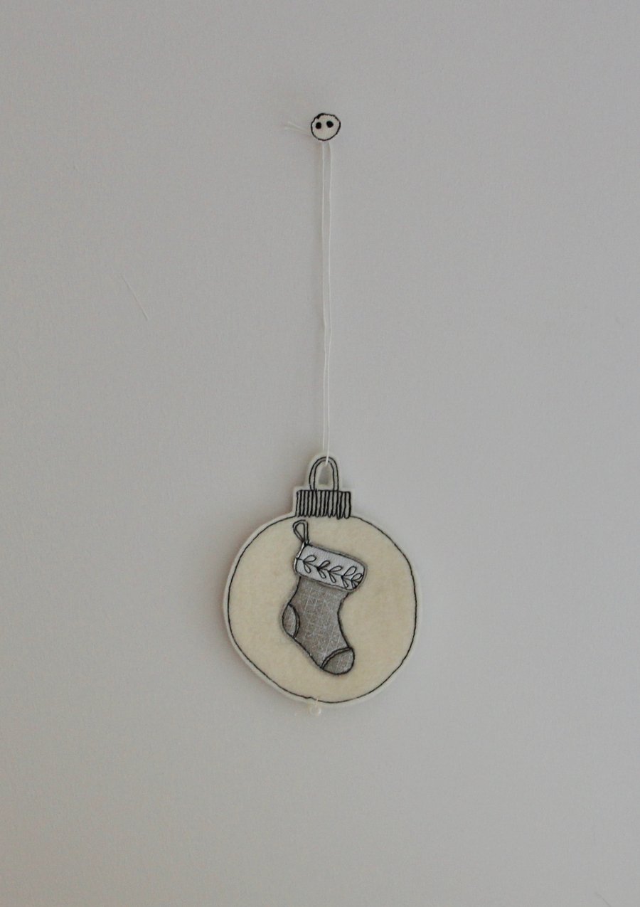 Wool Felt Christmas Bauble - Hanging Decorations
