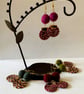 Merino Wool ball and spiral earrings - Image 2
