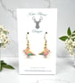 Charm Earrings - 3D Bird - Pink and Blue