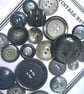 22 Vintage Grey Buttons - Image 2