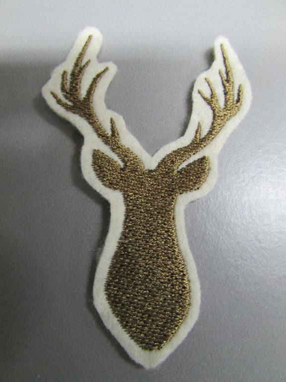 Stag Deer Embroidered Sew on Applique Patch