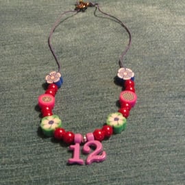 Children's '12' Charm Necklace