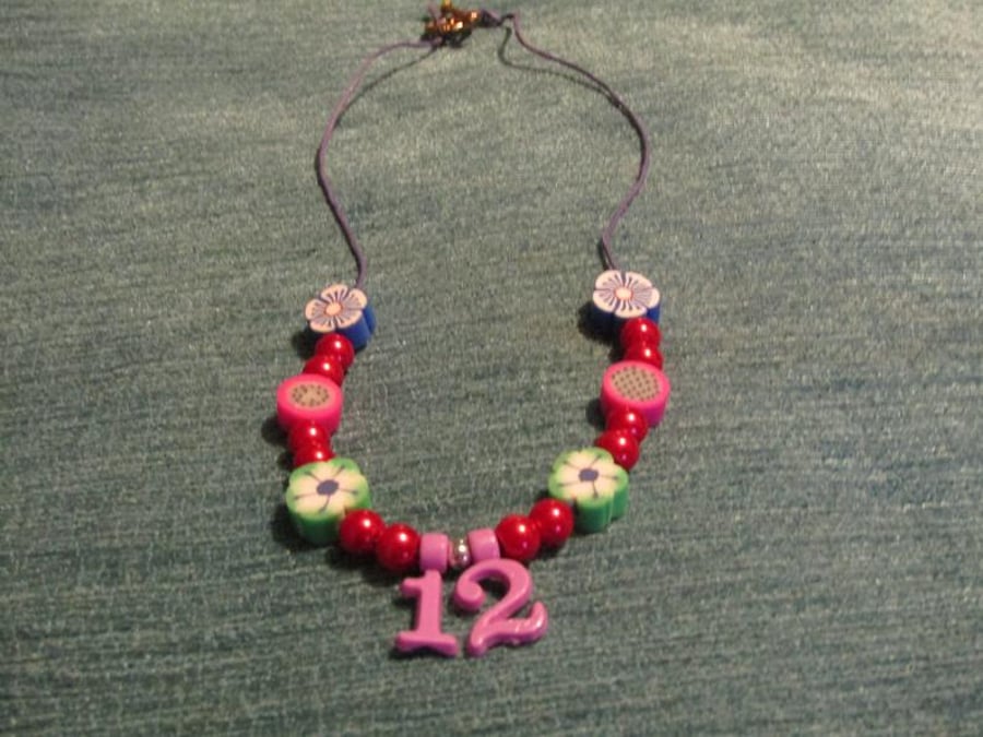 Children's '12' Charm Necklace