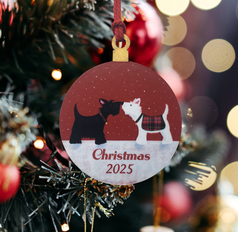 Scottie Dogs Christmas 2025 Hanging Decoration