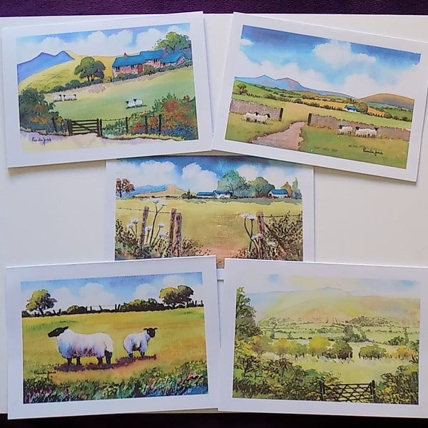 The Brecon Beacons Collection,  Art Greetings Cards set of  5 , 