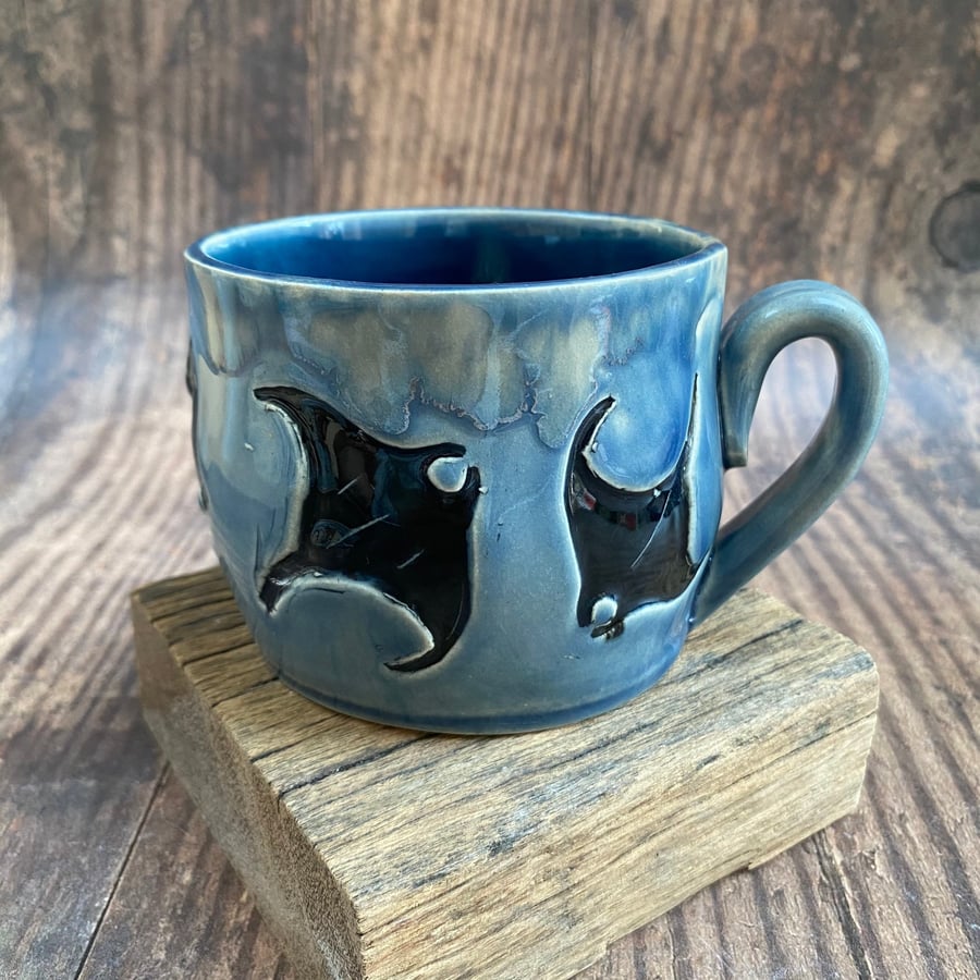 Manta Ray Mug, Large Ceramic Cup - Made to Order