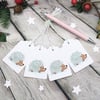 Christmas Snowflakes Hedgehog Gift Tags - set of 4 tags