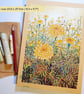 Golden Marigolds Original Oil pastel painting, A4 artwork, wall art - Image 9