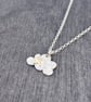 Cloud Pendant with gold star. Hammered silver cloud pendant, clouds, celestial , - Image 4