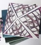 Mauve and Pink Triangle Design Ceramic Tile Trivet with Cork Backing - Image 3