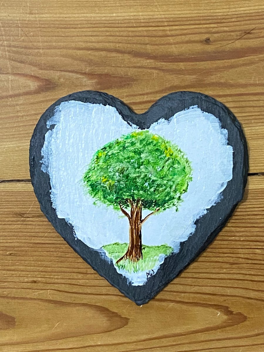 A tree painted on slate