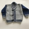 Hand knitted smart jacket for a 1 year old