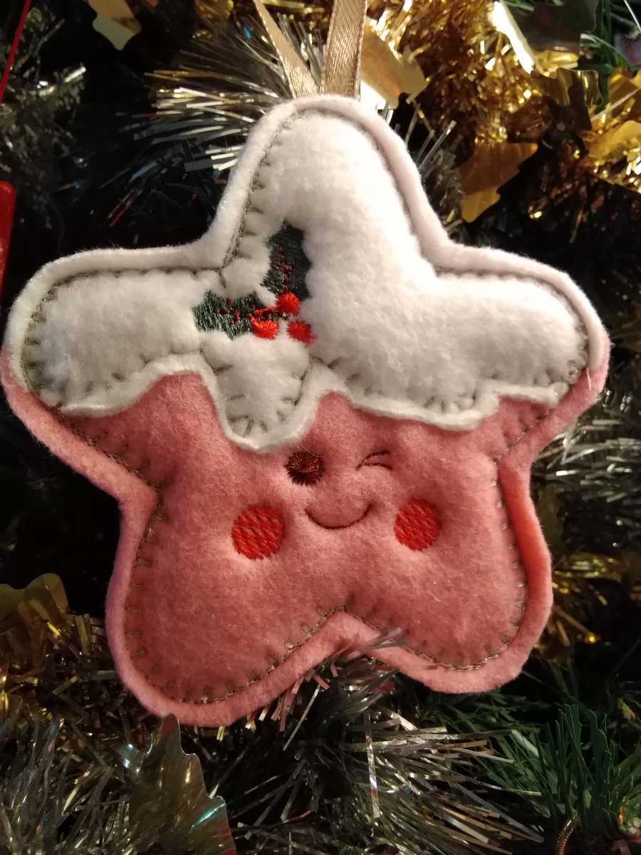 Star Felt Christma Ornament Tree Pink, red or pink cheeky Personalised available