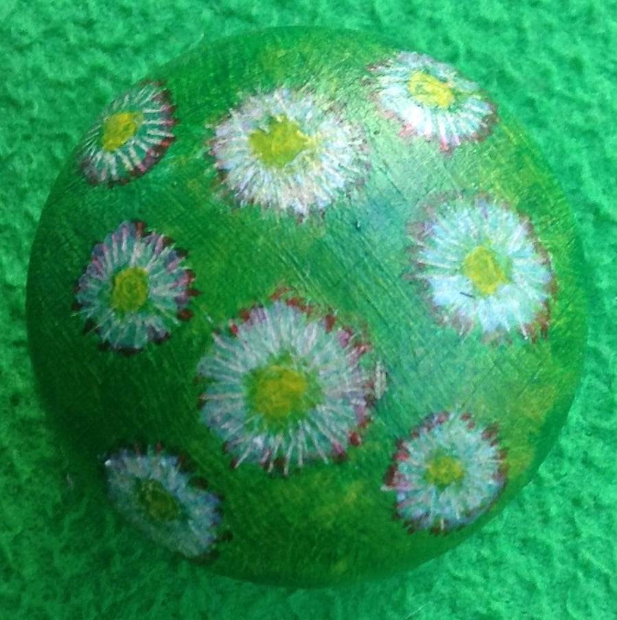 Daisy Meadow - painted wooden knob