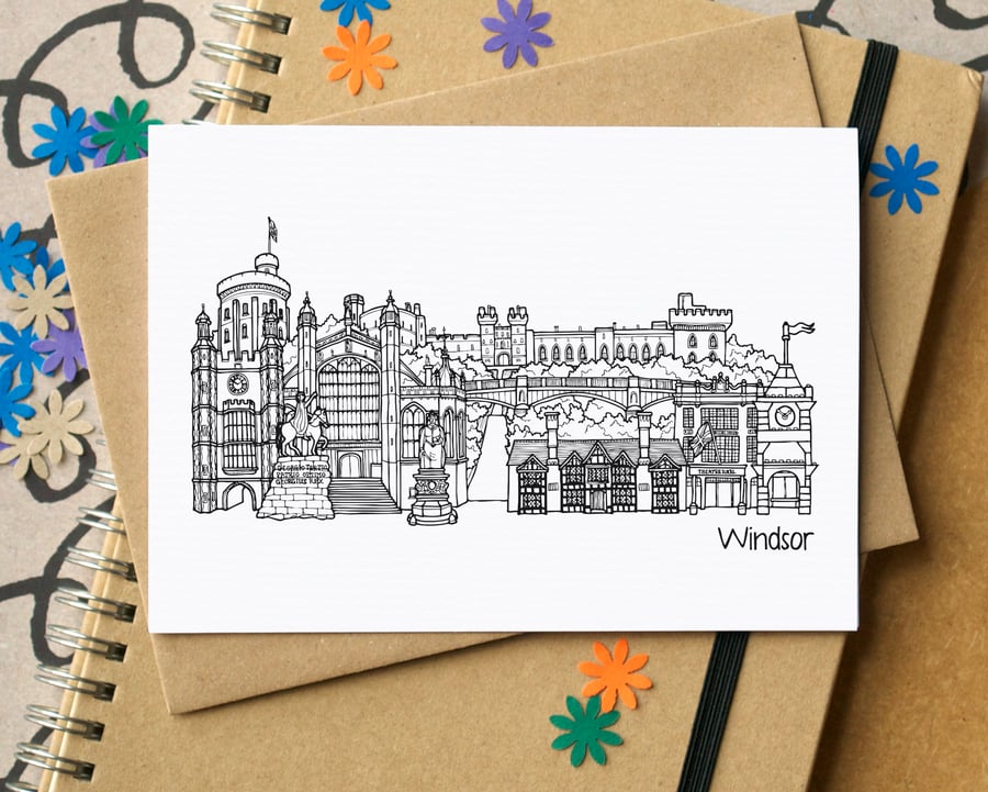 Windsor Skyline Greetings Card