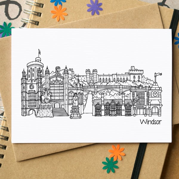 Windsor Skyline Greetings Card