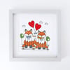 Foxes With Love Hearts, Giclee print