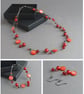 Bright Red Multi-strand Jewellery Set - Crimson Three Strand Jewellery Sets