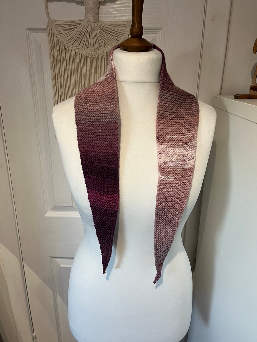Dusty Pink 120cms Neckerchief Scarf Neck warmer Handknitted