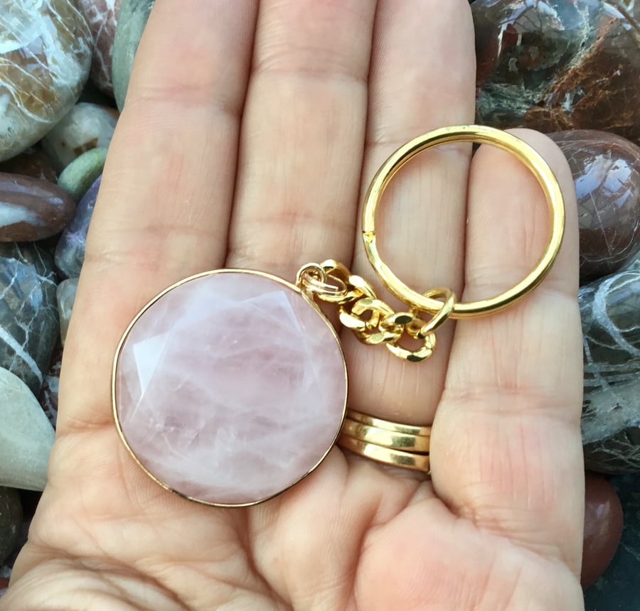 Rose on sale quartz keyring