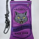 Embroidered Alchemist inspired Black Cat Hisses Bag 