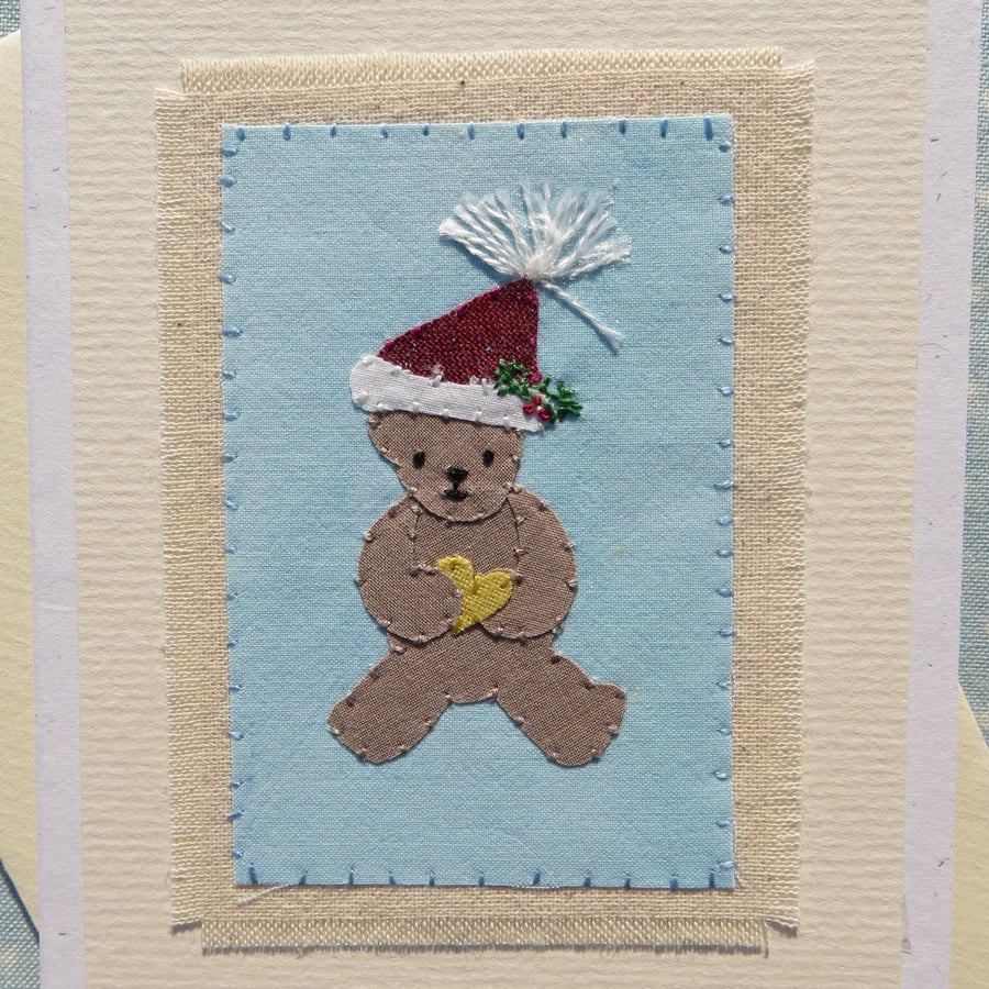 First Christmas! Handstitched miniature with embroidered details, a card to keep
