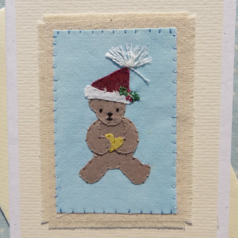 First Christmas! Handstitched miniature with embroidered details, a card to keep