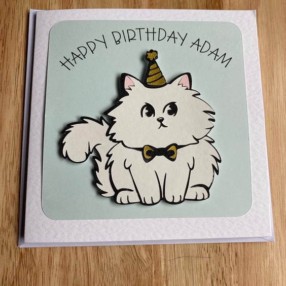 Personalised Cat or Other Pet BIrthday Card 