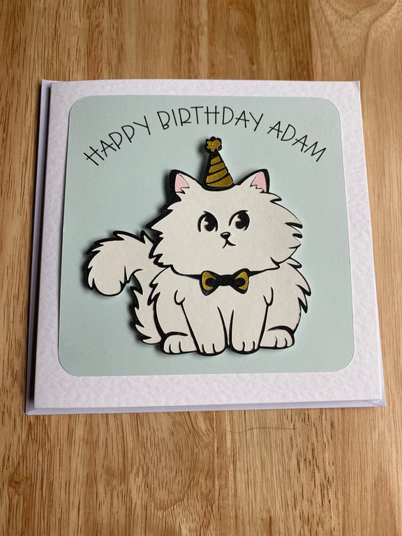Personalised Cat or Other Pet BIrthday Card 