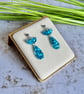 Ice Blue Confetti Acrylic Elegant Drop Earrings - Image 3