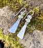 Sterling silver and aquamarine Cairn earrings