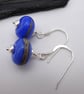 blue lampwork glass earrings - Image 2