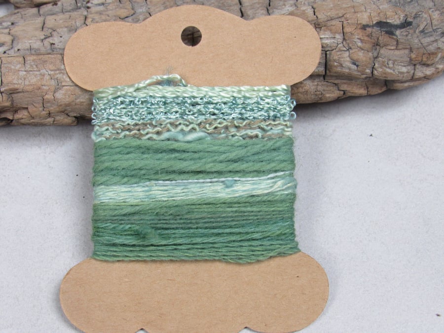 Small Spring Green Indigo Natural Dye Textured Thread Pack