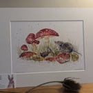 Woodland Shrew, an A4 or A3 print of an original painting