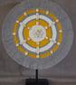 "Inyanga 2" - Yellow & Grey Shell Macrame Wall, Shelf & Console Table Decor - Image 2