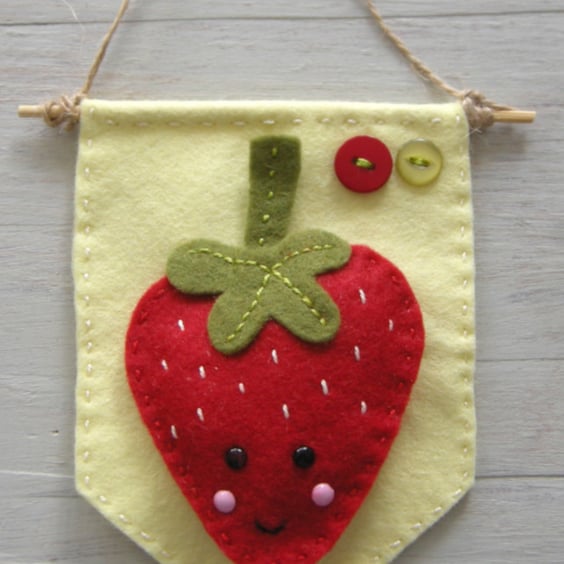 Sewing kit - Craft kit Make a strawberry banner